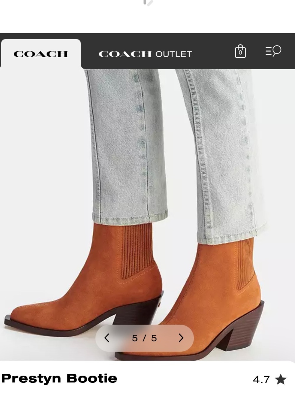 Coach Rust Suede Prestyn Boots